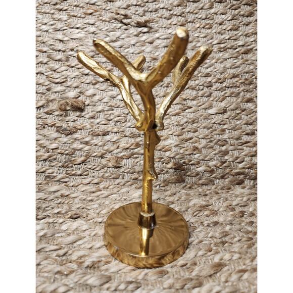 Vintage Gold Tree Branch Jewelry Display Key Holders Home Decor Shabby Chic Boho - Picture 8 of 12
